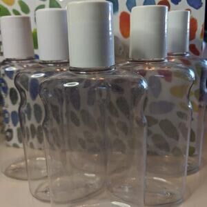 Refillable Clear Plastic Bottles Set of 6 Lotion Soap Paint Storage